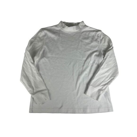 Speculation Women's Top White Long Sleeve Mock Neck Cotton Pullover Sweater M - Picture 1 of 5